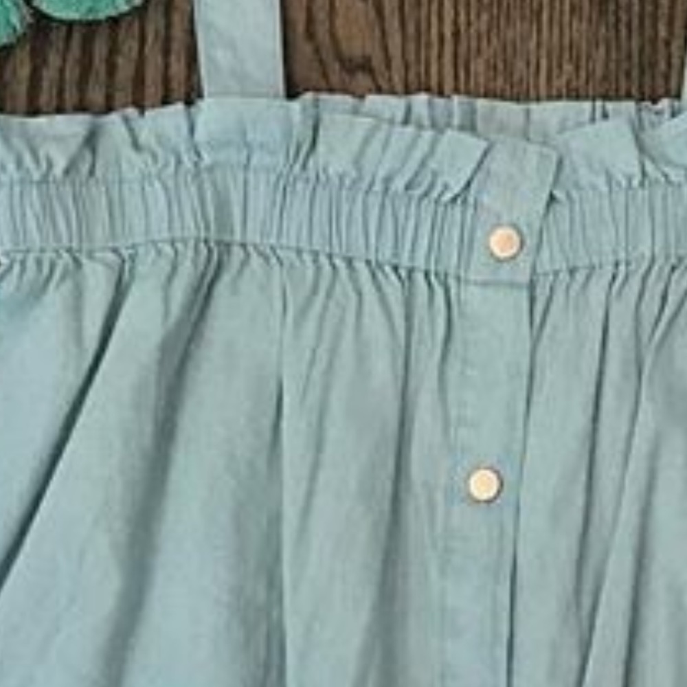 Chambray Ruffle Top Small - Picture 2 of 2